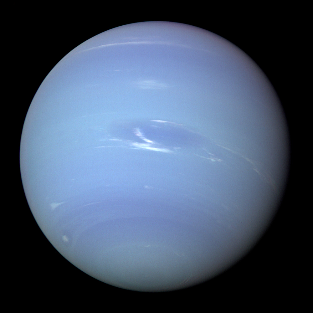 Neptune, a deep blue planet